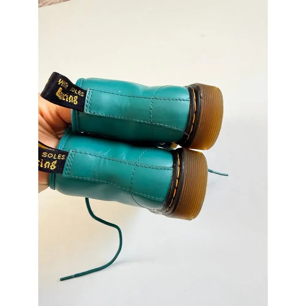 Dr. Martens 1460 Toddler Boots Teal Green Side Zip